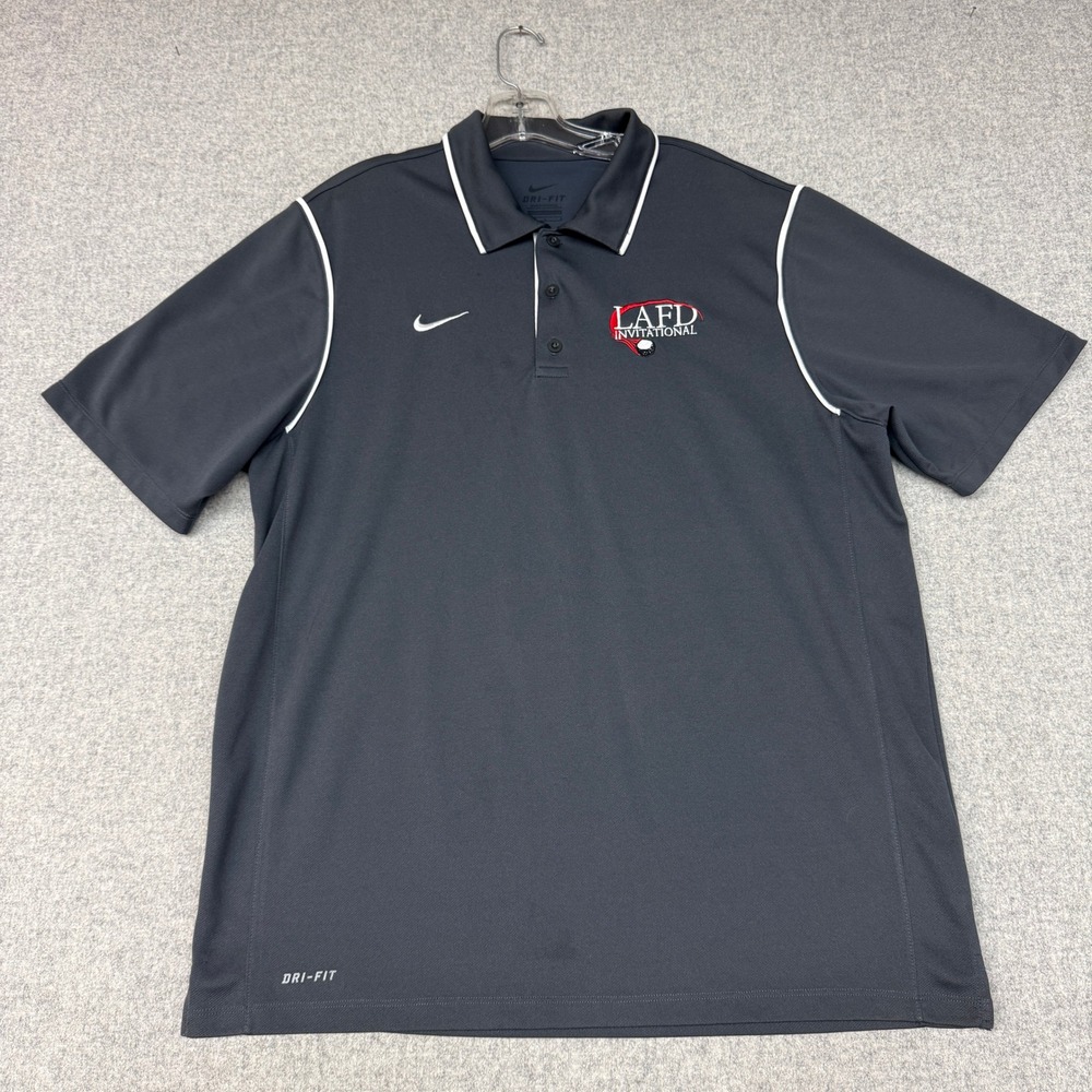 Nike | Dri-FIT LAFD Invitational Golf Polo | Large | Gray | Embroidered Logo